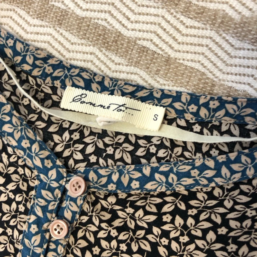 Comme Toi Mixed Floral Panel Mini Dress with Drawstring - Picture 6 of 14